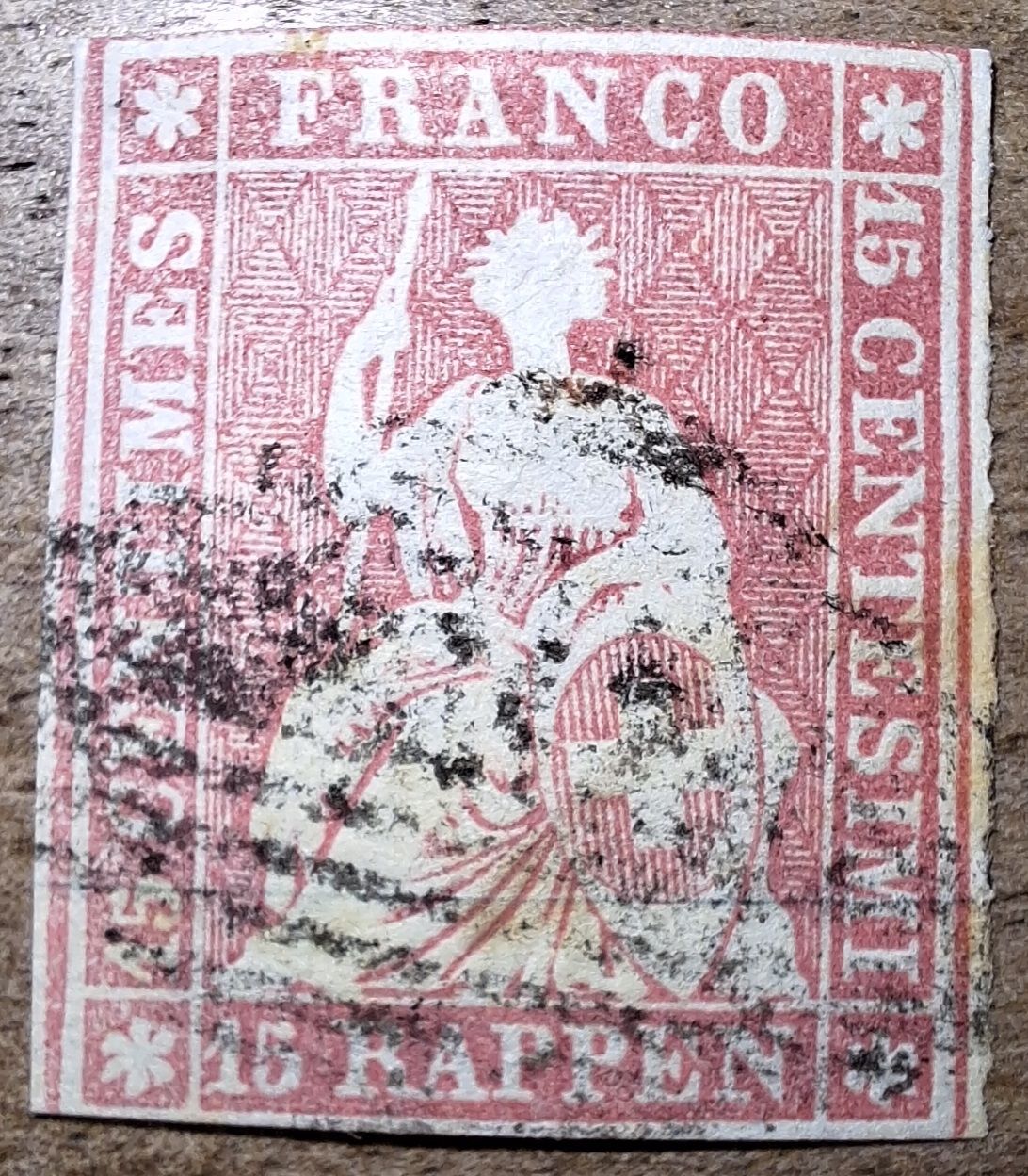 Tutti i francobolli: Strubel 24A3 mit Befund Kat. 240.- – Usato da Balgach venduto da SIMEON27