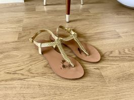 Goldene Zara Sandalen | Grösse 36 | Sommerschuhe für Damen
