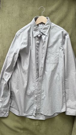 Herren Oxford Hemd UNIQLO Grösse L Grau Baumwolle