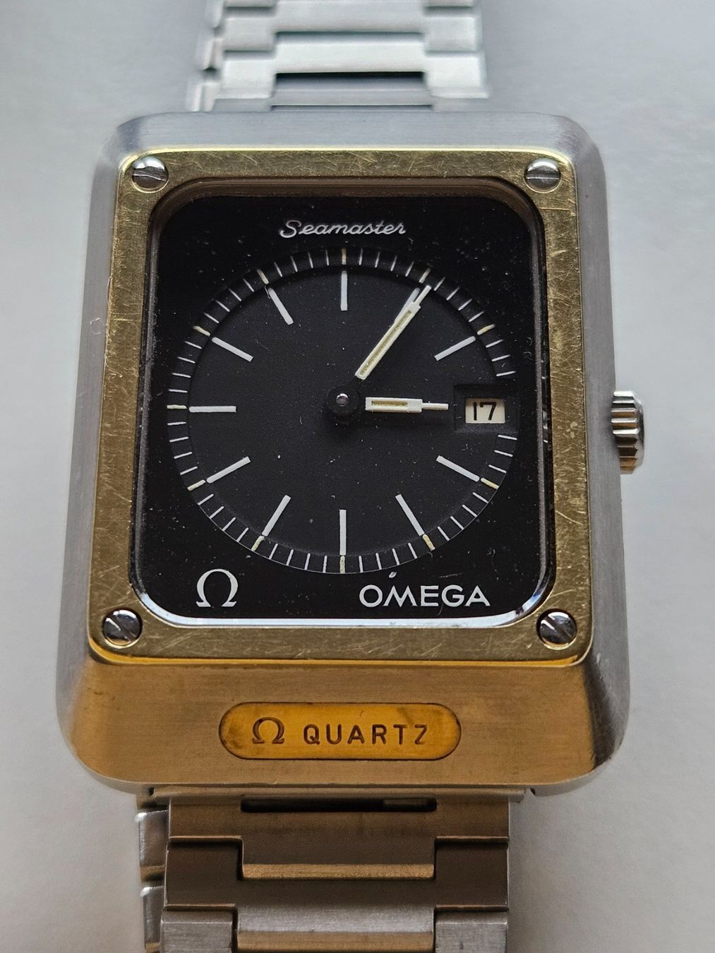 Omega Orologi: Omega Seamaster Mariner Goldkappe Quartz mit Box – Usato da Berikon venduto da mmm21