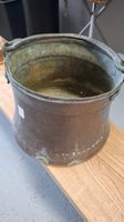 Kupfertopf mit Griffen, alt, mit Patina