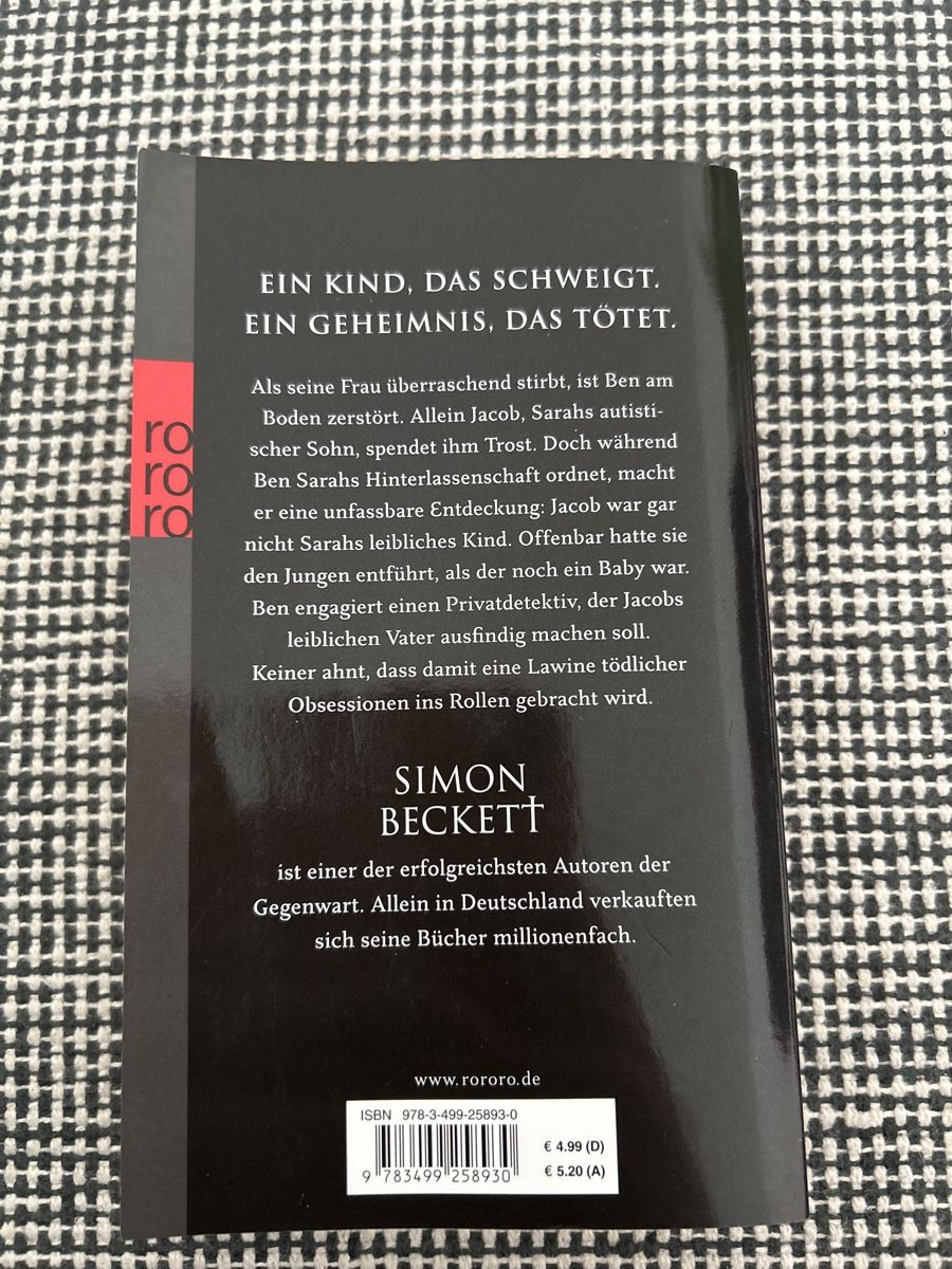Libri: Buch Simon Beckett: Obsession – Usato da Zürich venduto da cla_g627 1