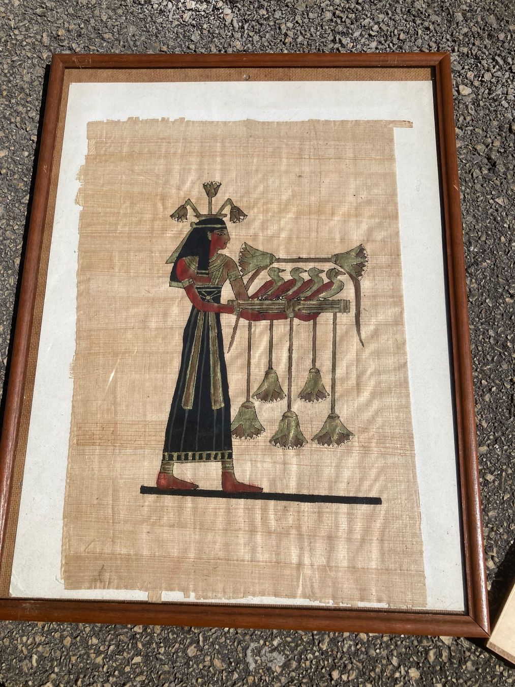 Dipinti: 2 Papyrus Égyptien sous cadrs- environ 54x44cm – Usato da Bassecourt venduto da CALUMET-X 1