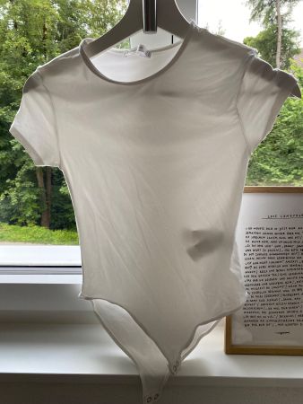 Body weiss Stradivarius Gr S Kurzarm