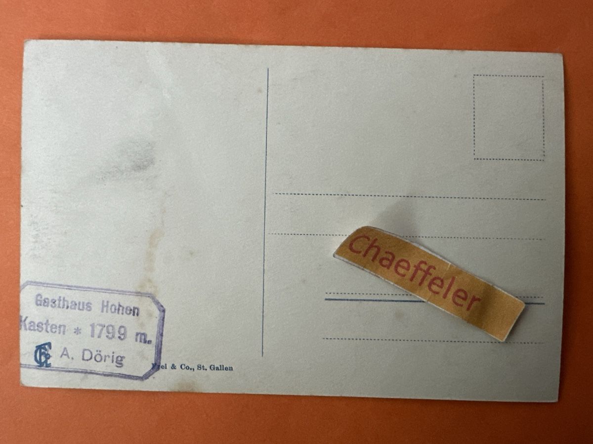 Cartoline postali: 2565. Hoher Kasten. – Usato da Zürich venduto da Chaeffeler 1