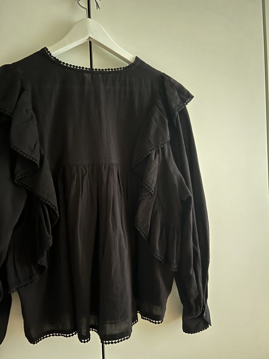 Mango Blusen: Baumwoll-Bluse, Broderie Anglais, schwarz – Gebraucht aus Luzern von Soeuv 7