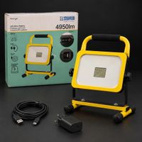 3x LED Akku-Strahler Steffen 4950lm mit Powerbank neu