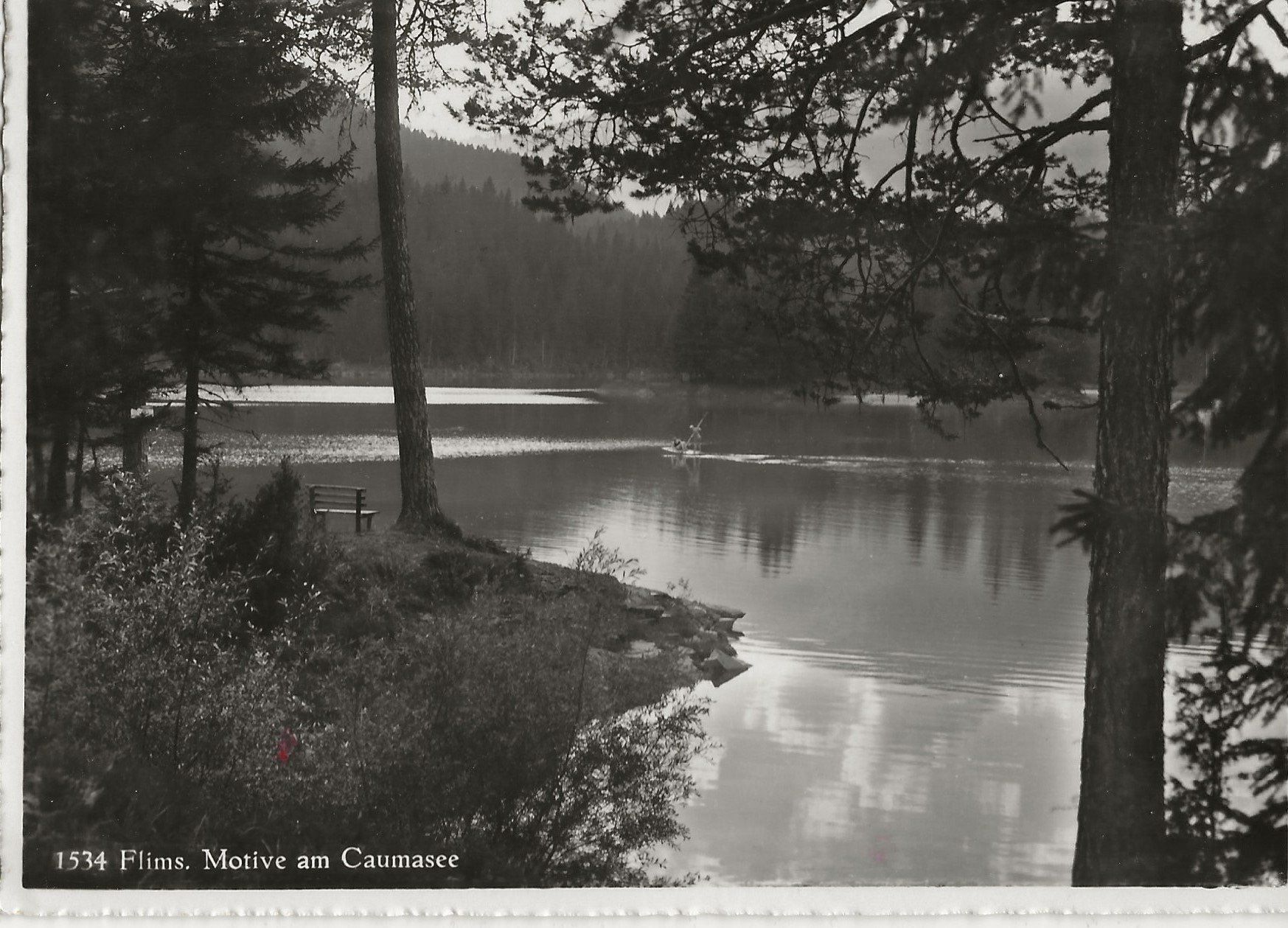 Ansichtskarten: Flims,Caumasee, Jules Geiger, 1952 – Gebraucht aus Frauenfeld von Merk52