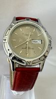 Armbanduhr Swanson Japan Quarz Datum rot Lederband