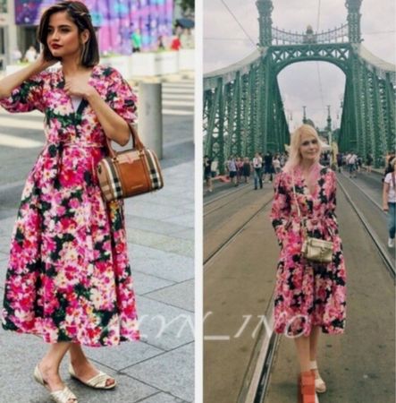 SALE Sommerliches MIDI Kleid Blumenmuster, S Zara