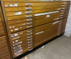 Schubladenstock braun (Planschrank aus Holz klein + breit)