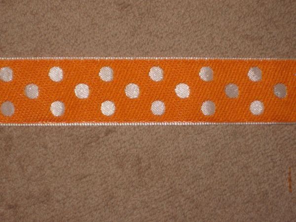 Nastri decorativi: Band Polyamid beige mit orangen Punkten – Nuovo e nell'imballaggio originale da Füllinsdorf venduto da Schlupp 2