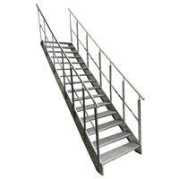 Stahltreppe 15 Stufen+Geländer 80x285cm