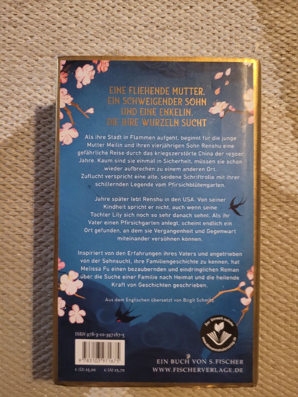 Libri: Roman "Der Pfirsichgarten" Melissa Fu – Usato da Perlen venduto da Safari_23 1