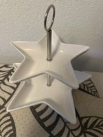 Etageren Stern Weiss Keramik Metall 2-stufig gebraucht