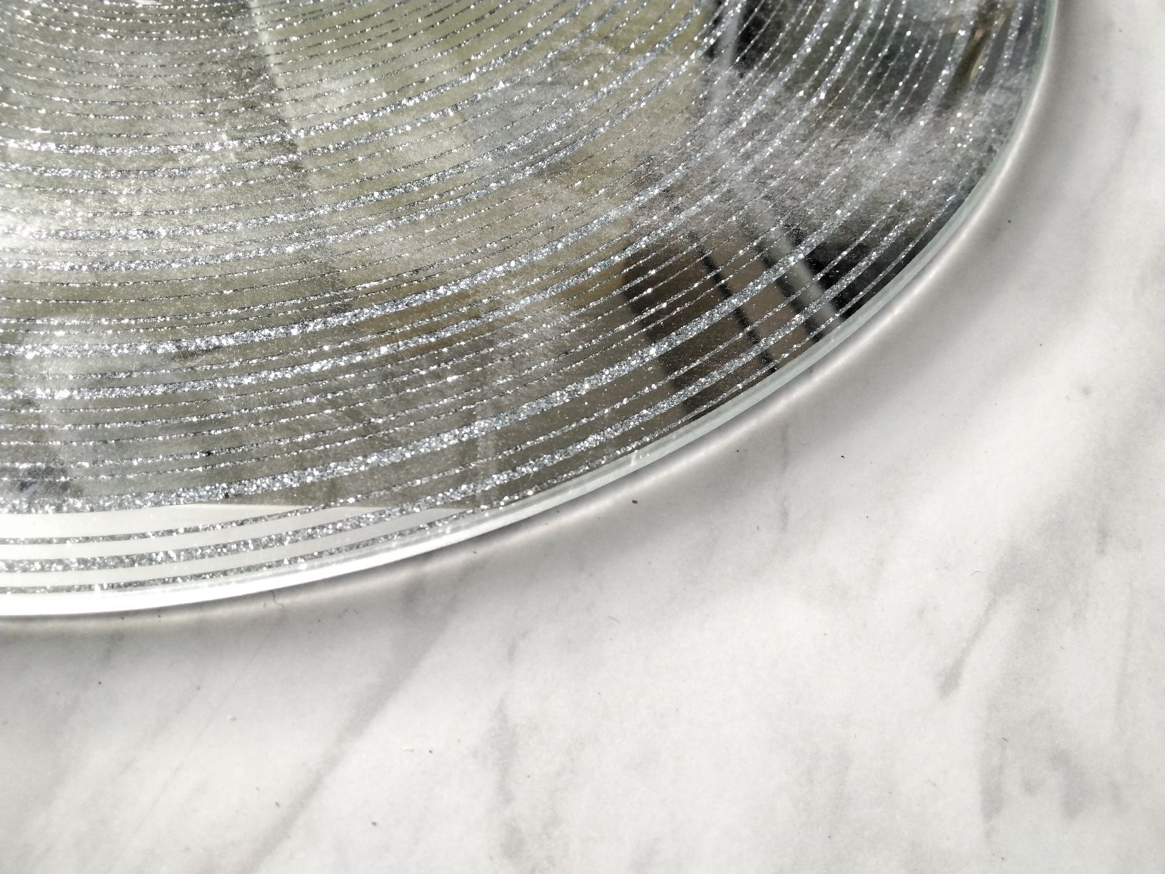 Servierplatten: GLASPLATTE RUND SILBERN – Gebraucht aus Biel/Bienne von dasi3 1
