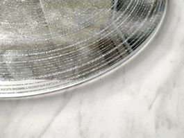 GLASPLATTE RUND SILBERN