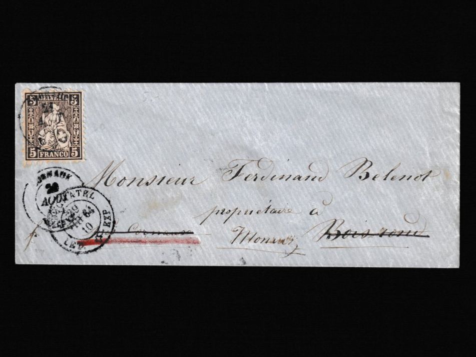 Buste & buste per spedizione: 1x alter Brief - CH - 1864 – Usato da Rüti ZH venduto da jpee