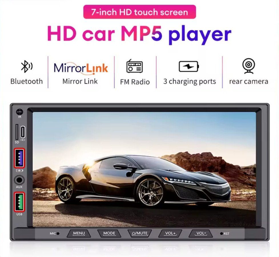 Radios: Autoradio 2DIN BX-449 - Bluetooth, Mirrorlink, USB, Aux – Neu und originalverpackt aus Corcelles-près-Payerne von FactoryofSound