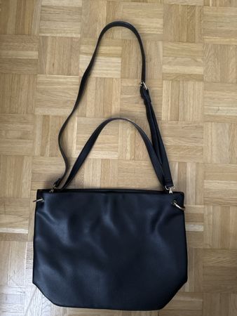 Schultertasche Schwarz Kunstleder Damen Tasche Handtasche Sh