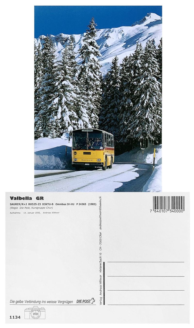 Ansichtskarten: Valbella Lenzerheide Parpan PTT Postauto Saurer RH525-23 – Neu (gemäss Beschreibung) aus Bern von AWiBe