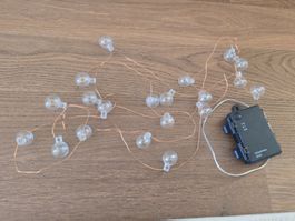 LED-Lichterkette mit klaren Kugeln, 3 m, batteriebetrieben