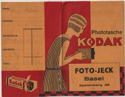 Werbung Reklame Kodak, Art Deco, Fototasche Jeck, Basel