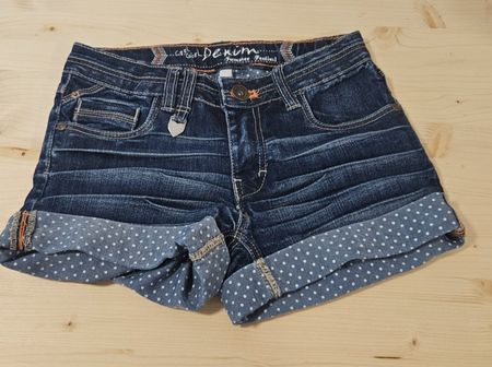 Coole Cat Girl Denim Shorts, Gr. 128, verstellbar,Sommer!