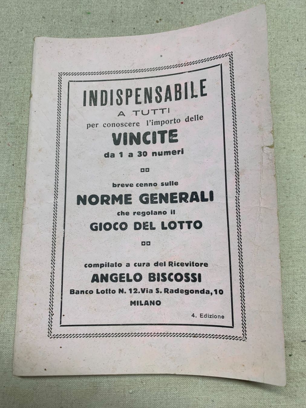 Libri: Gioco del lotto - 1932 – Usato da Sorengo venduto da 74in