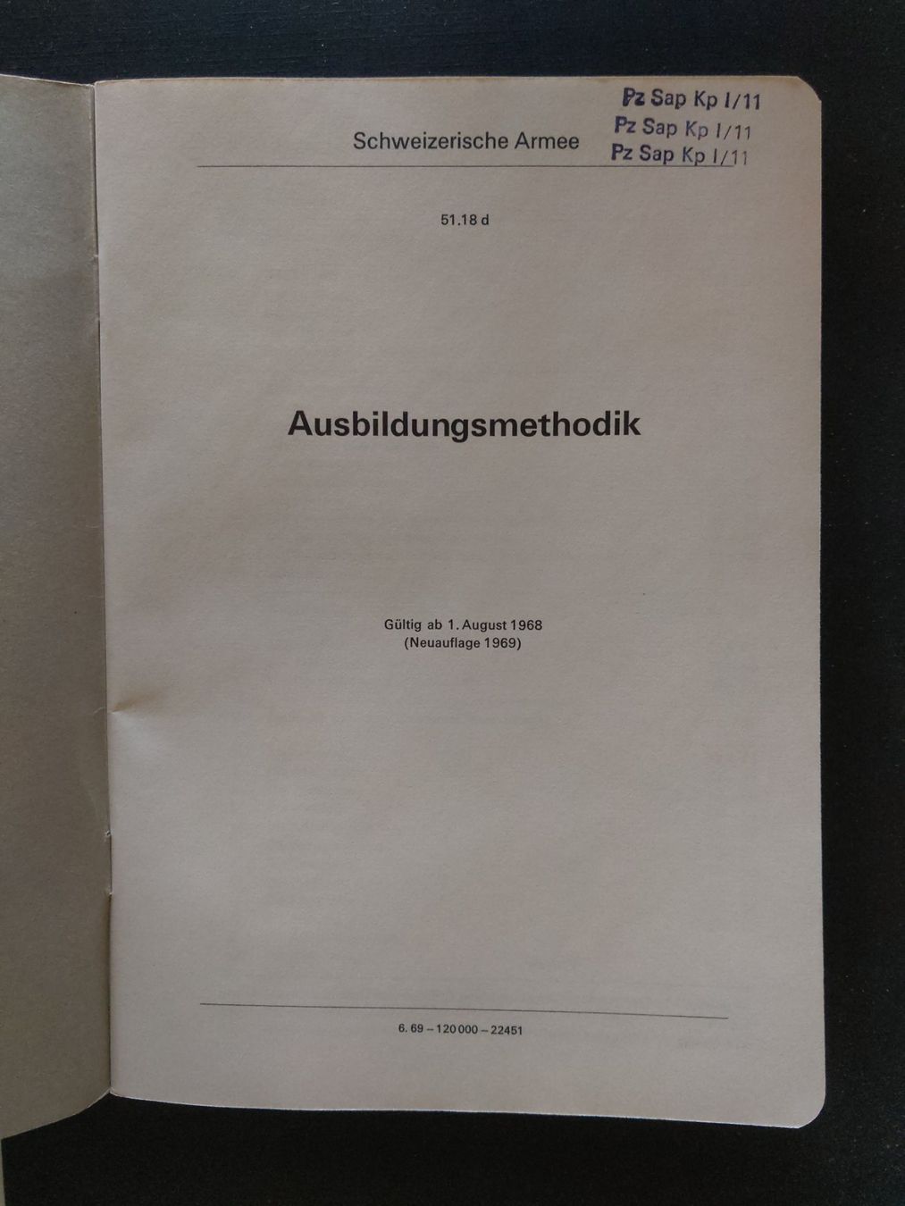 Bücher: Ausbildungsmethodik Schweizer Armee – Gebraucht aus Steinmaur von compura49 1