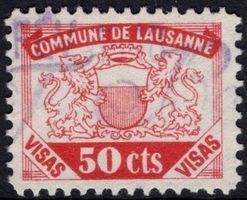 50 Cts Fiskalmarke der COMMUNE DE LAUSANNE