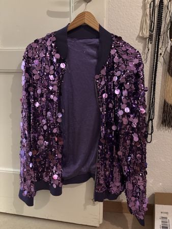 Bomberjacke Lila Pailletten  guter Zustand