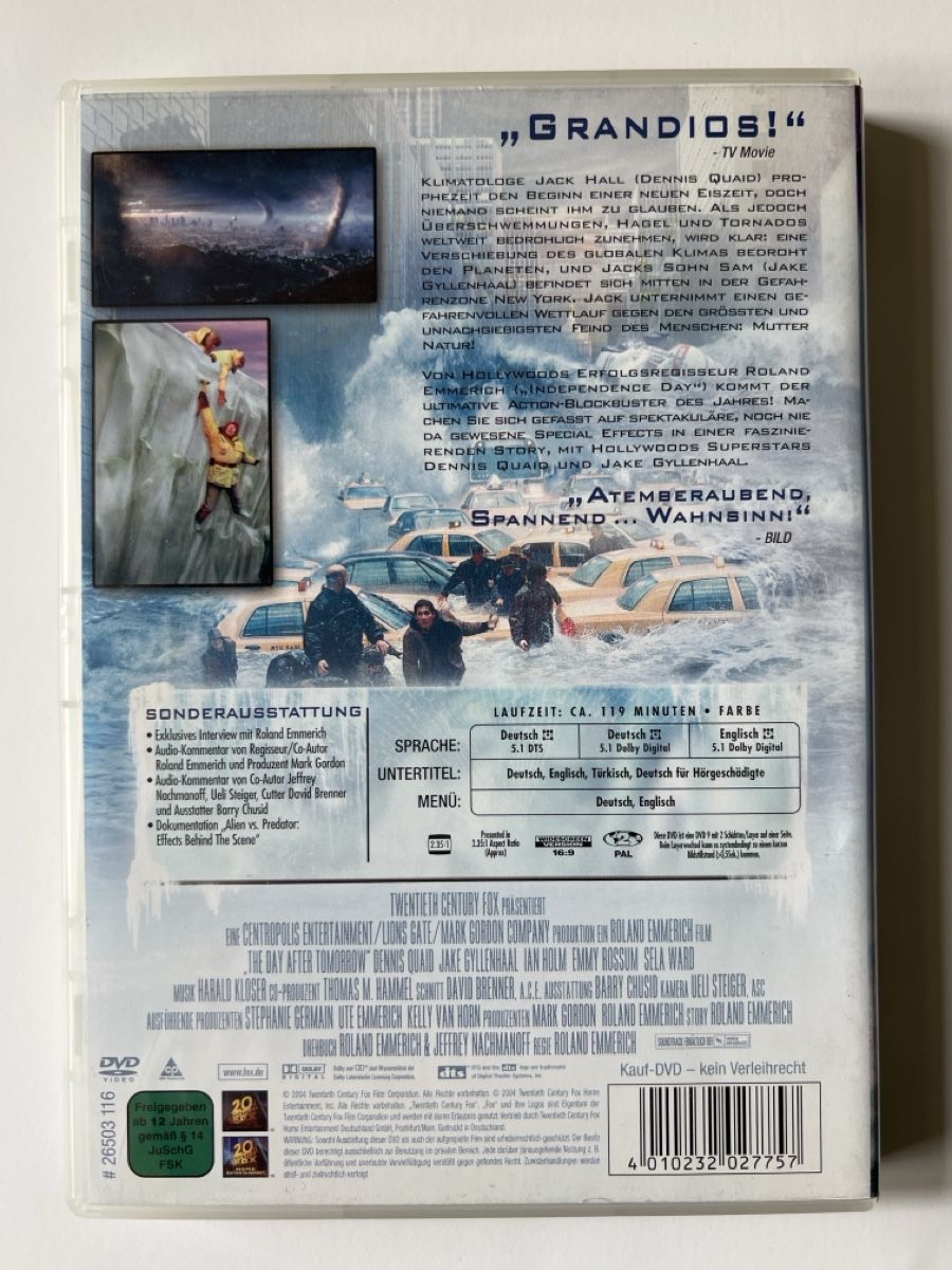 Alle DVDs: The Day After Tomorrow  – Gebraucht aus Luzern von nochnichtaltpapier 1