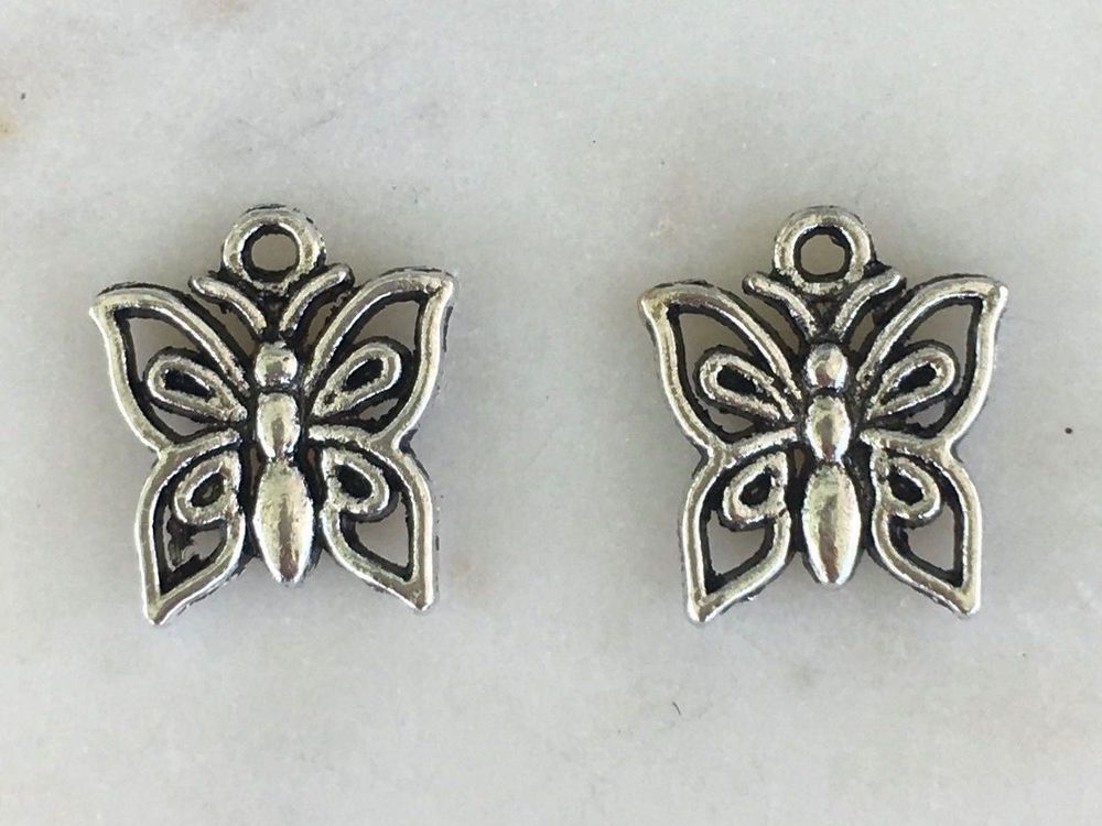 11 Mm X 12 Mm 14 Karat Massiver Gelbgold-Diamant, Wunderschöner Schmetterlings-Charm-Halskettenanhänger - Schweiz
