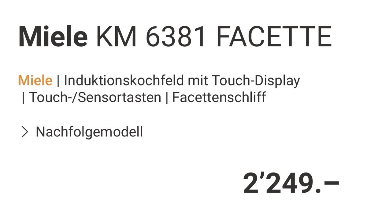 Miele Cuisinières: Glaskeramik Induktions-Kochfeld – Neuf (Voir description) à Untersiggenthal par Forel2000 4