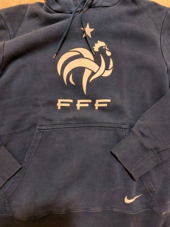 Deux pull capuchon noir et bleu Nike coton M unisexe
