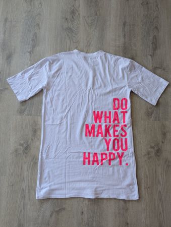 Oversized T-Shirt mit Spruch "Do what makes you happy" Gr. L