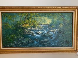 Waldszene mit Fluss (R. Hilton / undatiert)