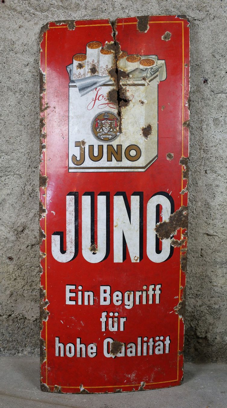 Schilder: Emailschild "Juno" – Gebraucht aus Birrwil von brandschatz_birrwil 1
