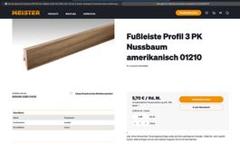 Sockelleisten Nussbaum