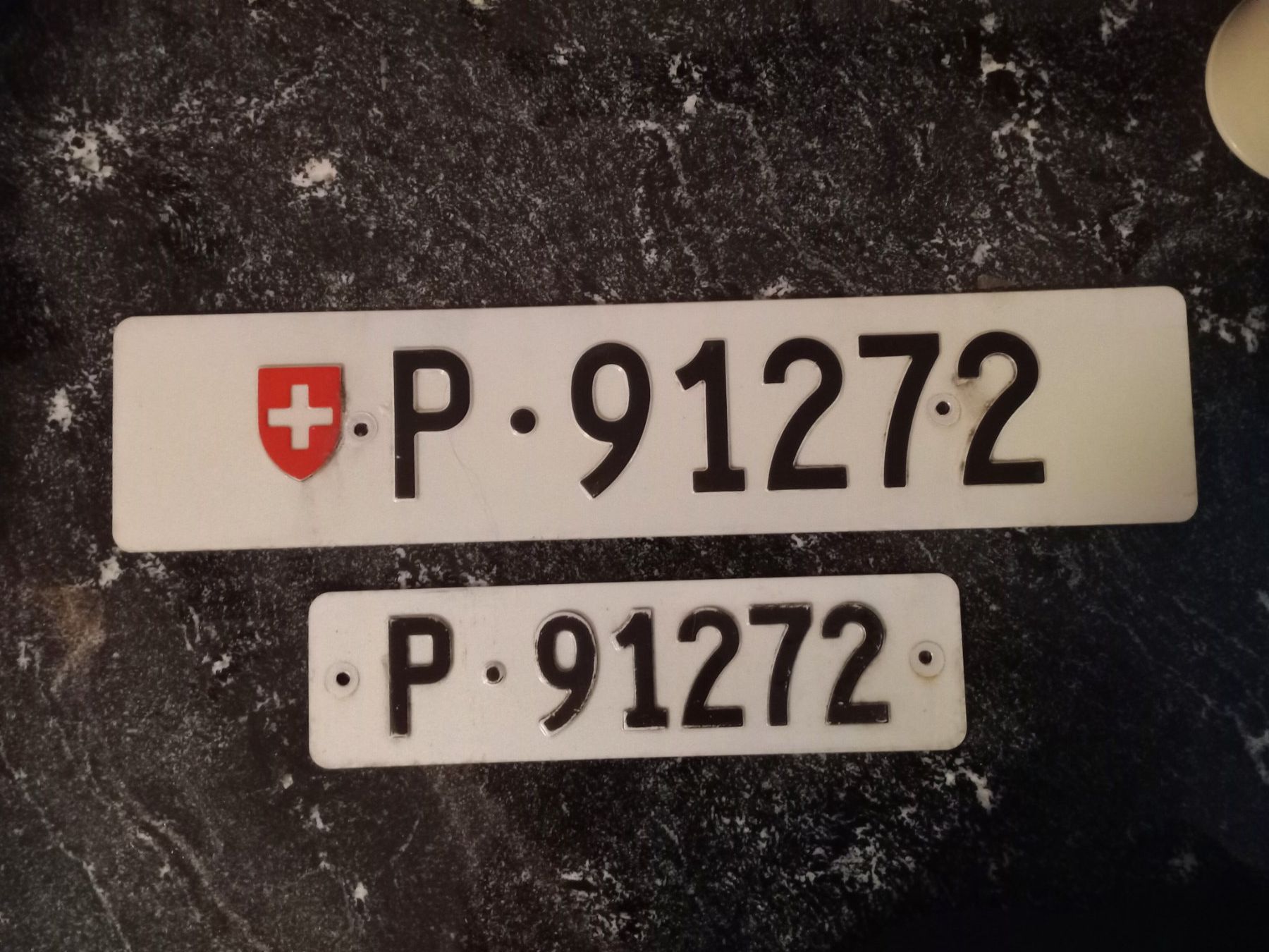 Insegne: 2x Nummernschild PTT Post ausrangiert 91272 – Usato da Küttigen venduto da Melisch1000