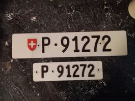2x Nummernschild PTT Post ausrangiert 91272