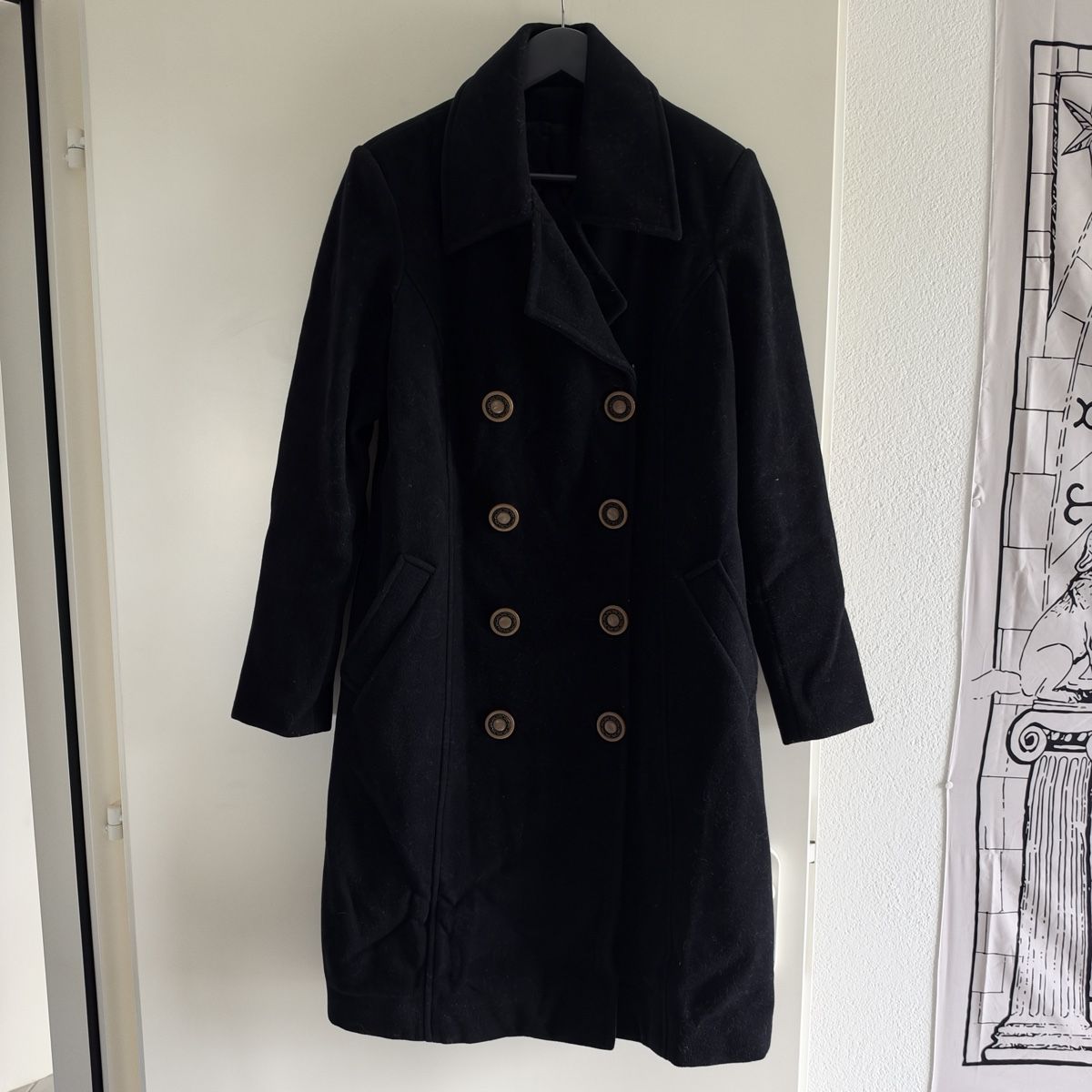 Mäntel: WARM ELEGANT BLACK MIDI WOOL COAT M – Gebraucht aus Zofingen von JumpInVintage