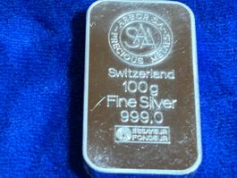 Silberbarren Argor SA 100g 999.0 gebraucht guter Zustand