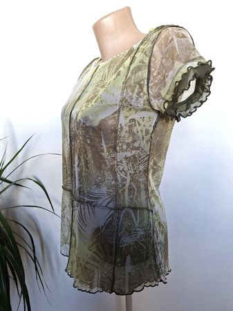 Top imprimé feuillage vert – Fiorella Di Verdi – Taille 38