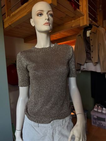 Wunderschöner Pullover, CatNoir, goldmetallic Gr. 36