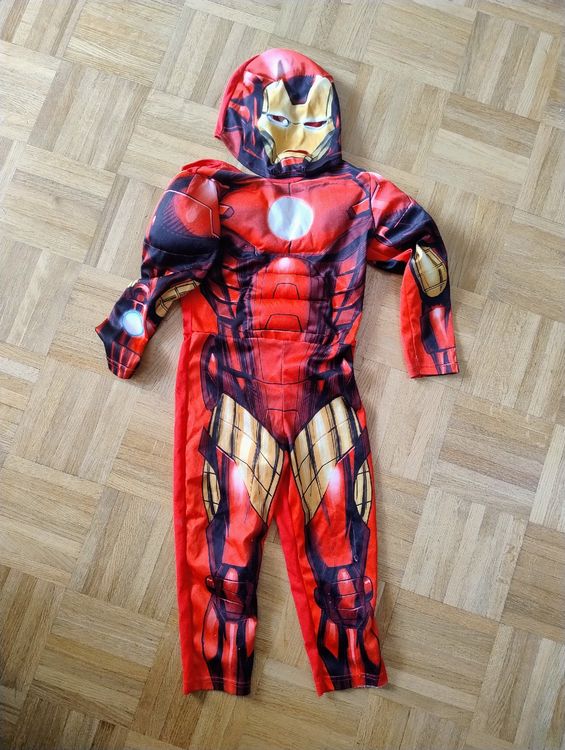 Rubie's Marvel 2nd Skin Iron Man Kostüm Für Herren – Ganzkörperanzug Mit Handschuhen Und Kapuze – Offiziell Lizenziert