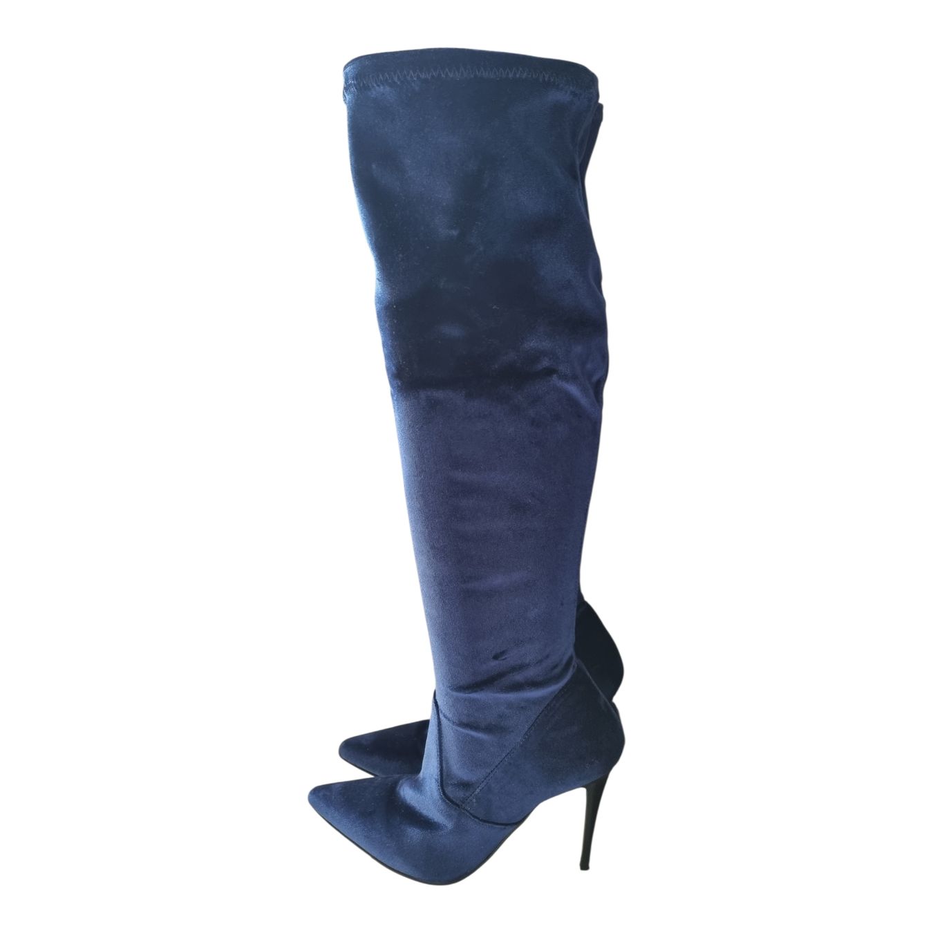 Scarpe da donna: Italienische Samtstiefel blau Gr.37 – Nuovo (secondo la descrizione) da Champlan venduto da acr_kkd5