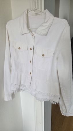 Senes Jeansjacke weiss mit Fransen guter Zustand
