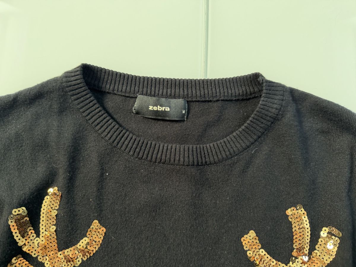 Zebra Pullover & Sweatshirts: Pullover Zebra Rentier Pailletten Grösse M – Gebraucht aus Bannwil von Anoia 1